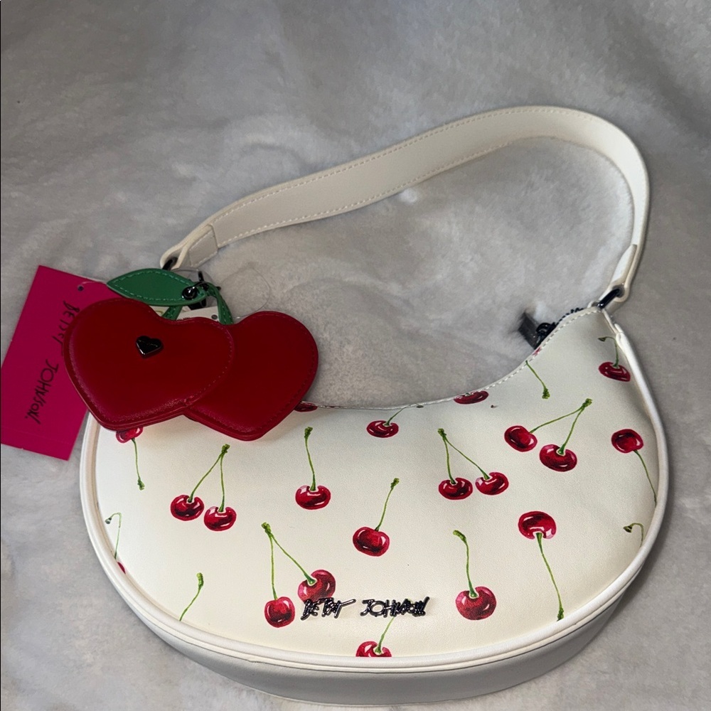 Betsey Johnson White Bag with Cherry Design
